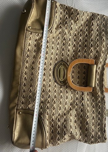 Bej Nakışlı Hasır Bohem Kadın Çanta - Görsel 3