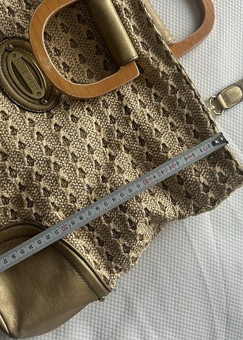 Bej Nakışlı Hasır Bohem Kadın Çanta - Görsel 2