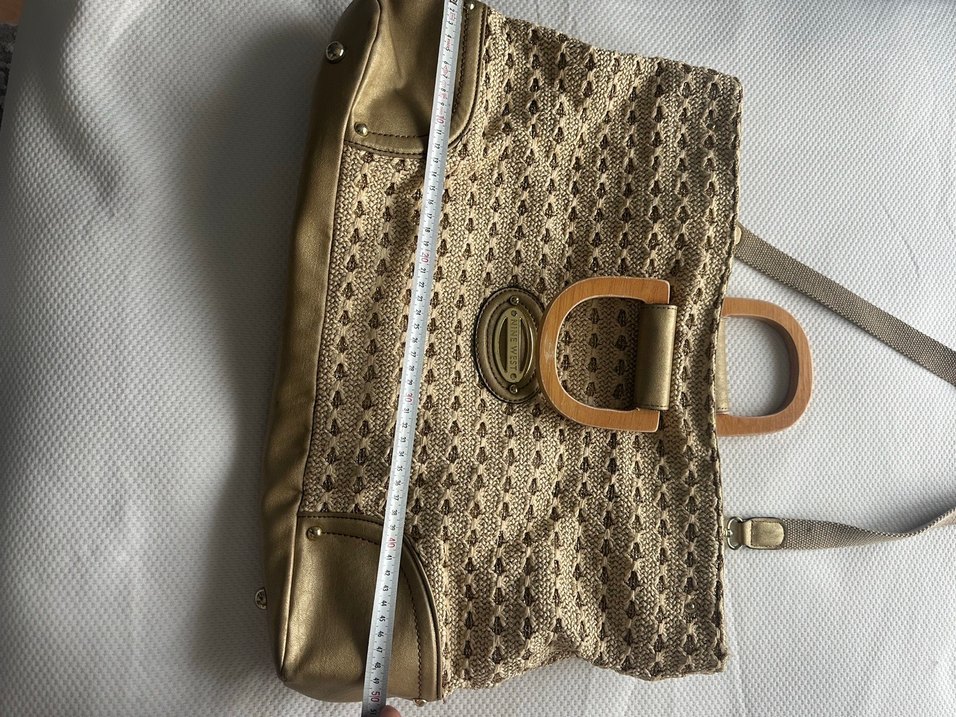 Bej Nakışlı Hasır Bohem Kadın Çanta - Görsel 3