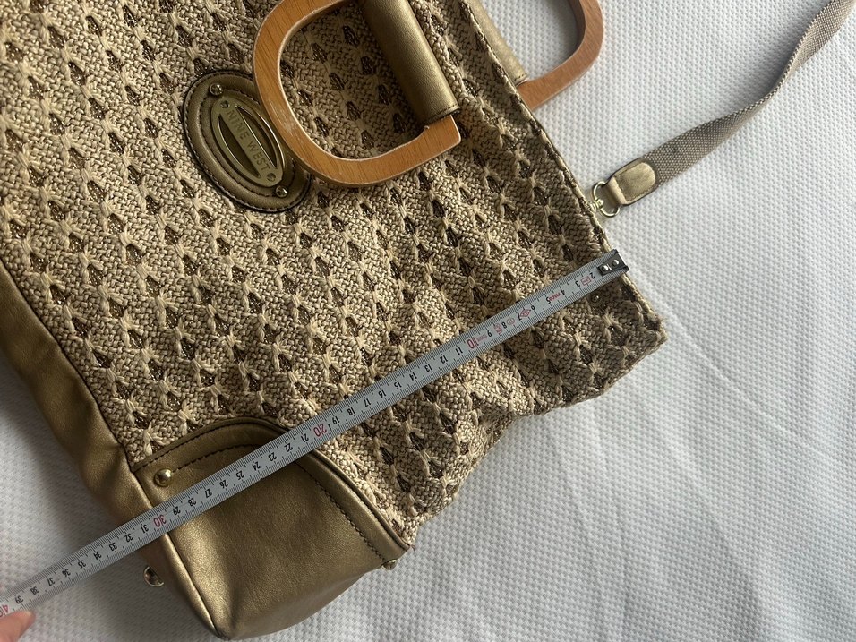 Bej Nakışlı Hasır Bohem Kadın Çanta - Görsel 2