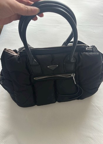 Siyah Fermuarlı Kapitone Kadın Omuz Çantası - Görsel 2