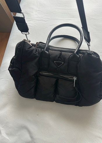 Siyah Fermuarlı Kapitone Kadın Omuz Çantası - Görsel 4