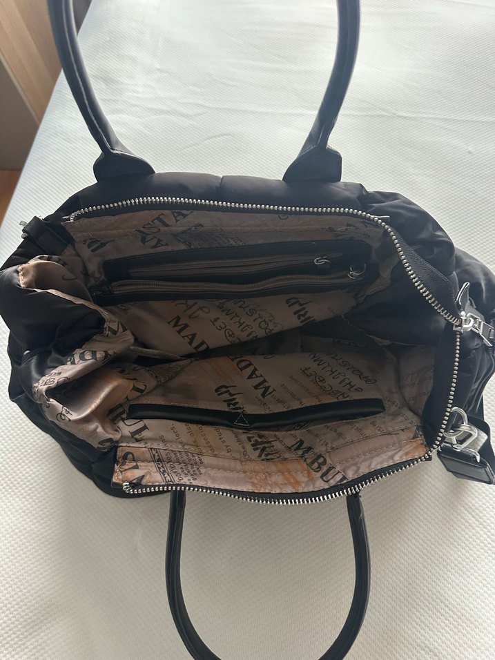 Siyah Fermuarlı Kapitone Kadın Omuz Çantası - Görsel 3