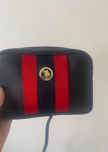 Klasik Kırmızı Çizgili Deri Kadın Çapraz Çanta - Görsel 2