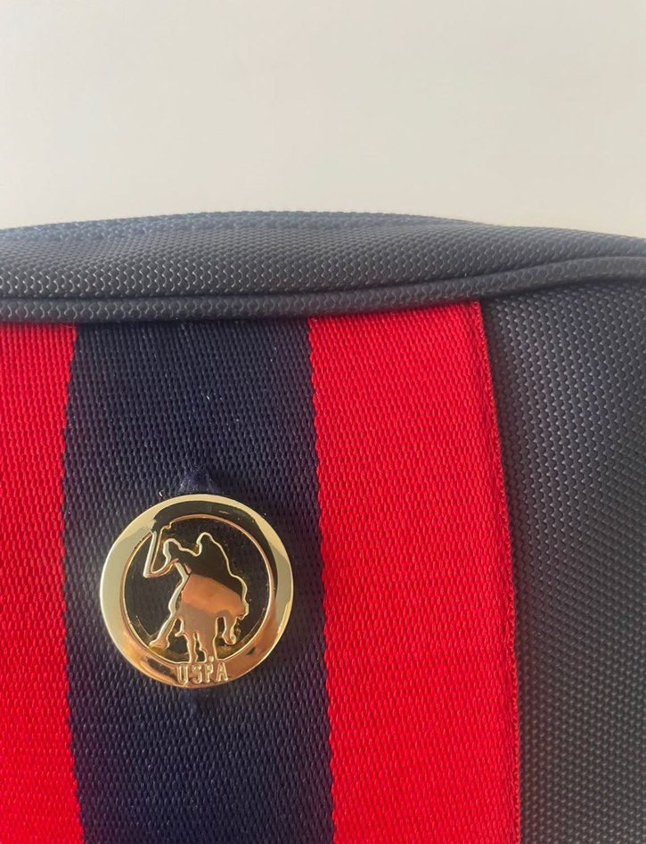 Klasik Kırmızı Çizgili Deri Kadın Çapraz Çanta - Görsel 3