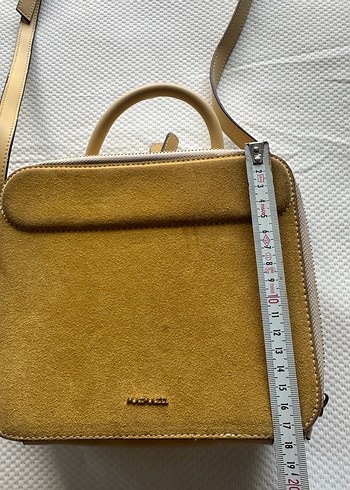 Sarı Deri Fermuarlı Kadın Çanta - Görsel 3