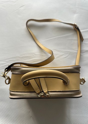 Sarı Deri Fermuarlı Kadın Çanta - Görsel 2