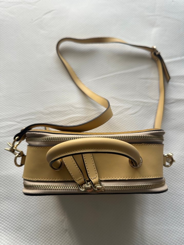 Sarı Deri Fermuarlı Kadın Çanta - Görsel 2