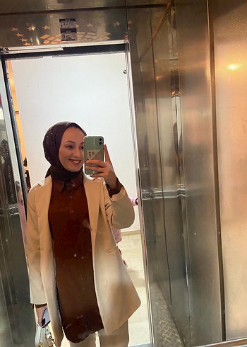 xl Beden Bej Midi Kadın Blazer Ceket