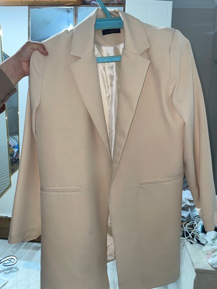 Bej Midi Kadın Blazer Ceket - Görsel 2