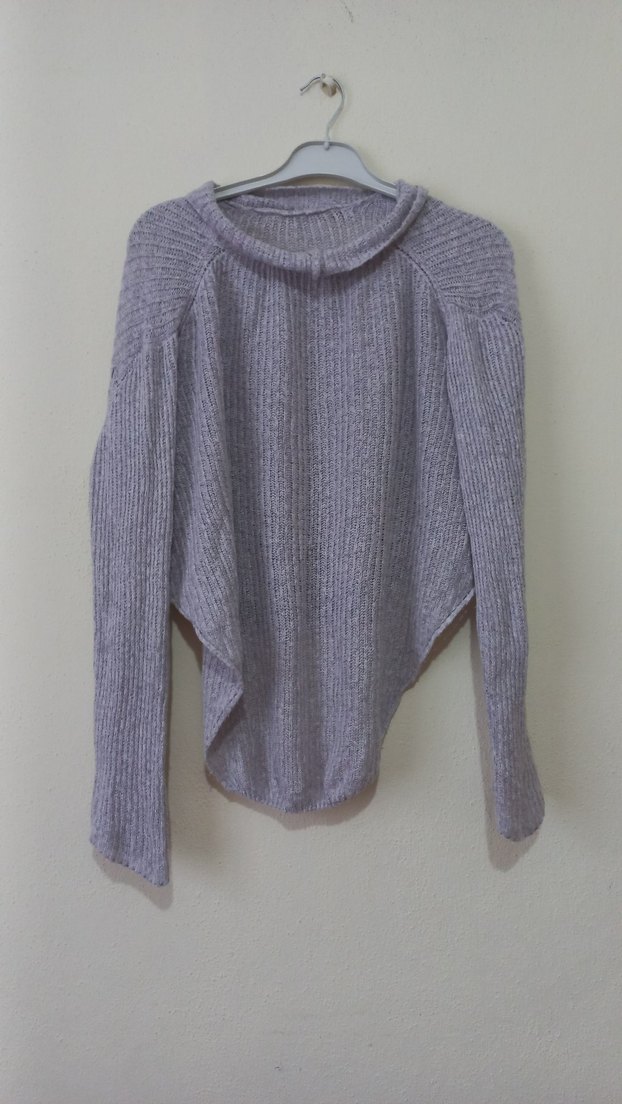 Gri Örgü Kadın Kazak, Rahat Kesim - Görsel 2