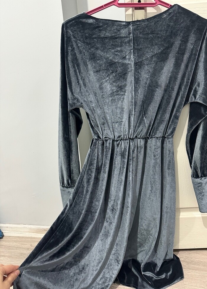 Kadife elbise - Görsel 4