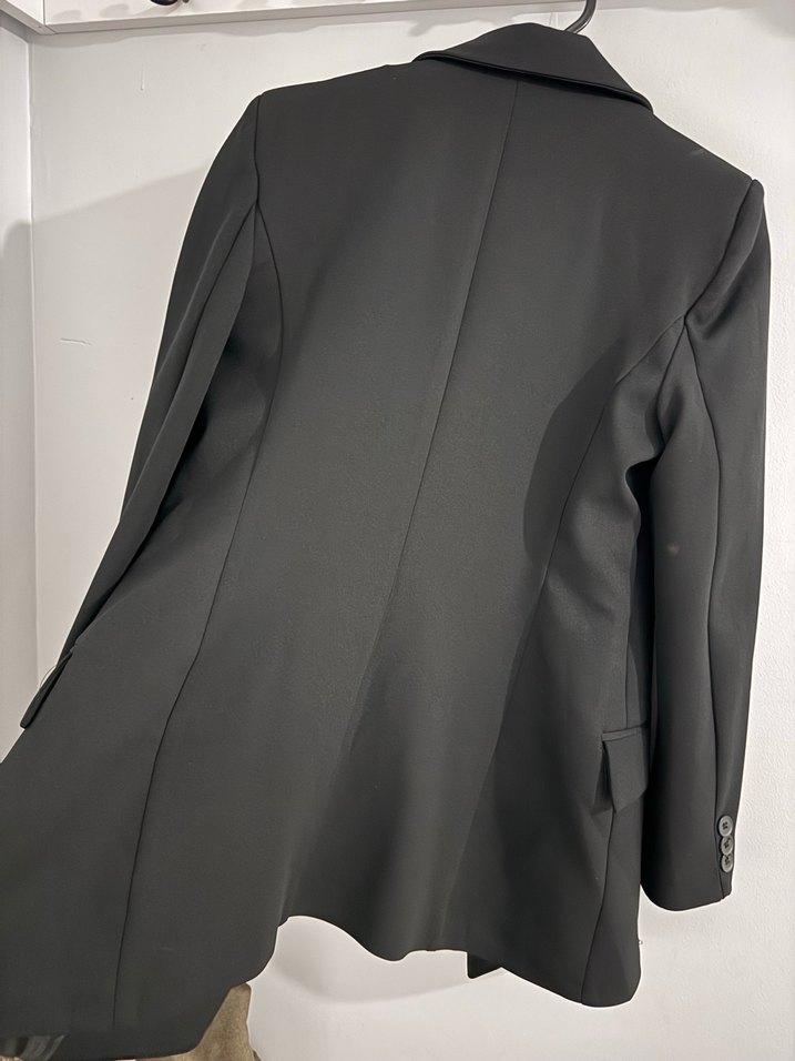 Düğmeli Siyah Kadın Blazer Ceket - Görsel 3