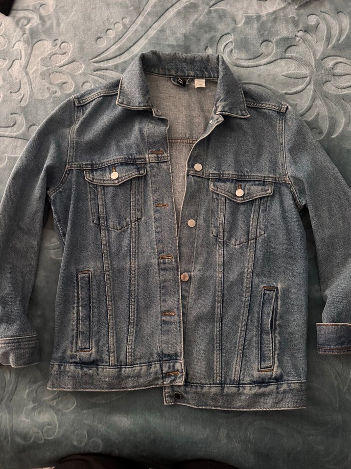 Düğmeli Mavi Kadın Denim Ceket - Görsel 2