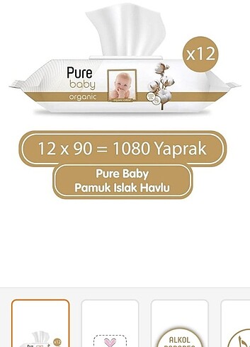 PURE BABY ORGANİC ISLAK MENDİL