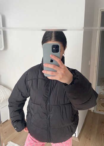 Bershka Erkek Siyah Şişme Polar Mont