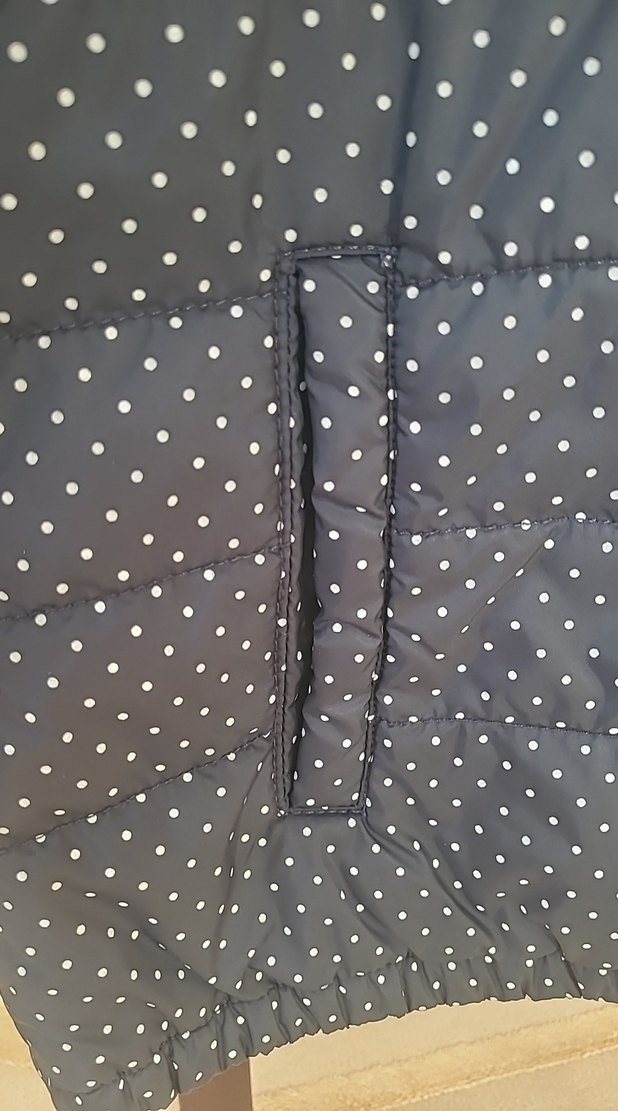 Lacivert Puantiyeli Kadın Kısa Mont - Görsel 3