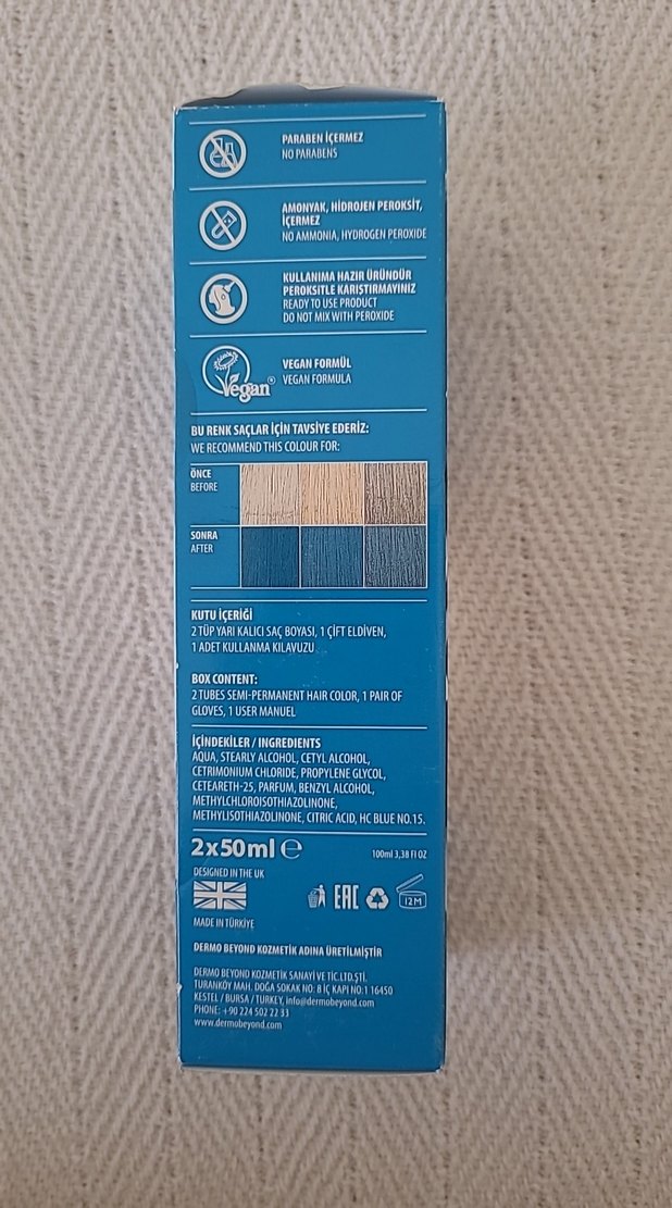 Color Rebel Amonyaksız Parabensiz Saç Boyası Mavi - Görsel 3