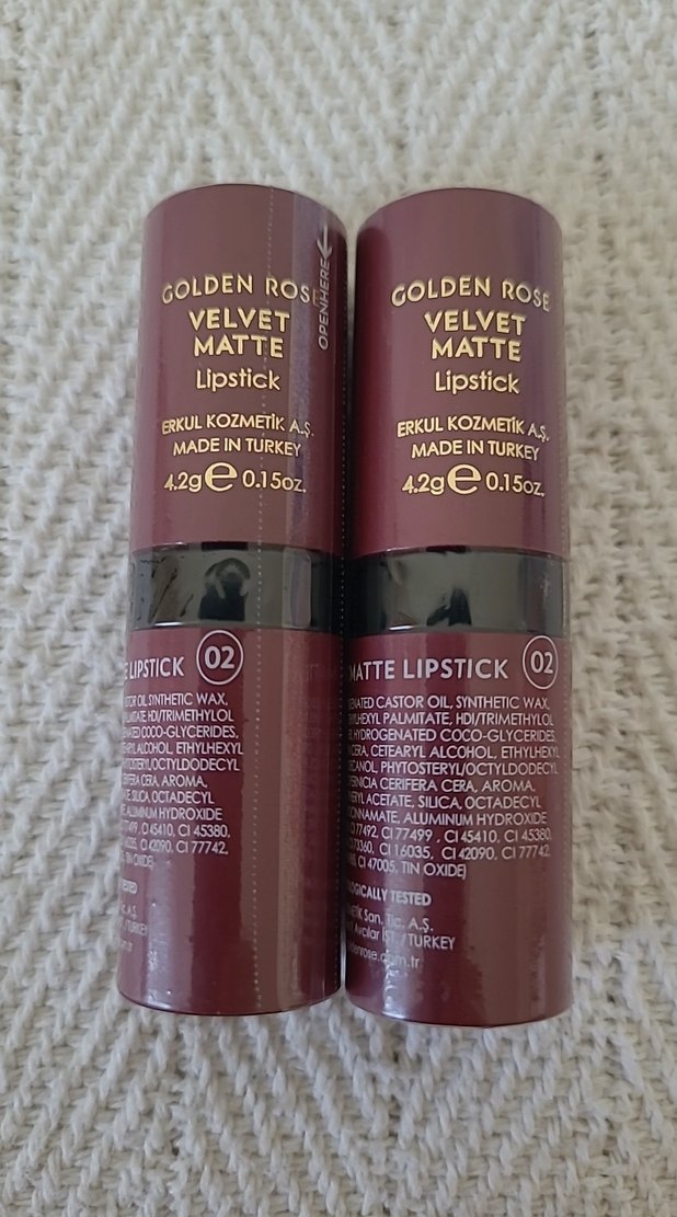 Golden Rose velvet matte lipstick 02(2 adet) - Görsel 2