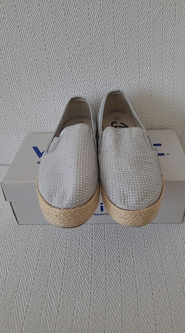 Taş ve hasır detaylı Kadın yazlık ayakkabı - Görsel 5