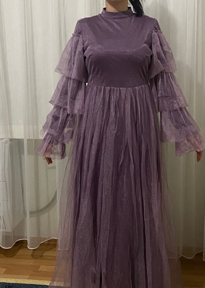 Lila Parıltılı Abiye - Görsel 2