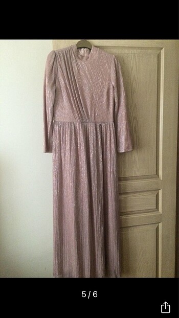 Minel aşk abiye elbise sıfırdır pudra rengi - Görsel 5