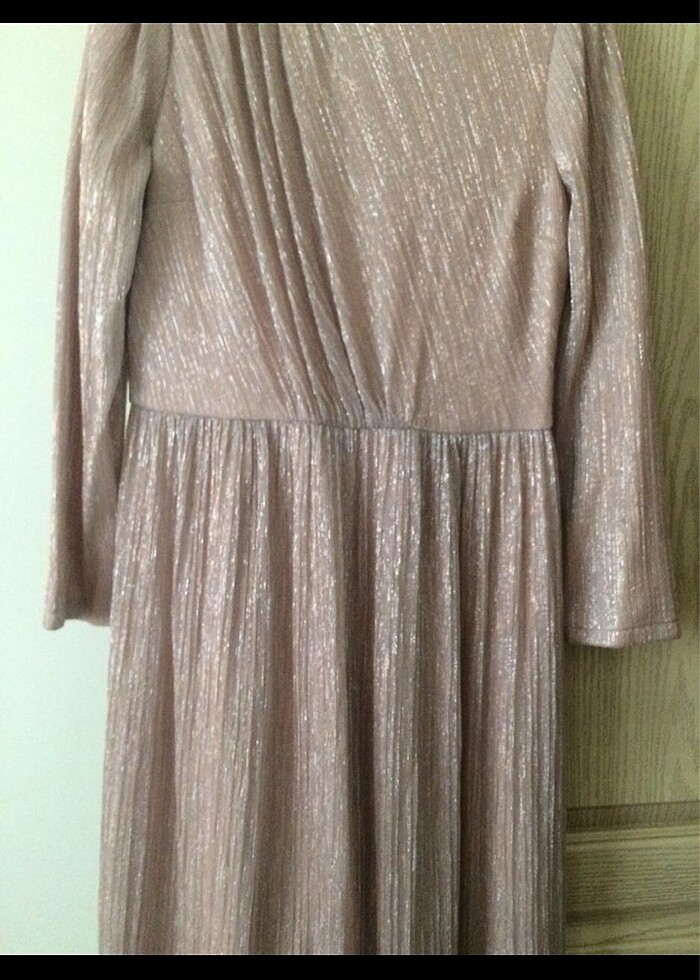 Minel aşk abiye elbise sıfırdır pudra rengi - Görsel 3