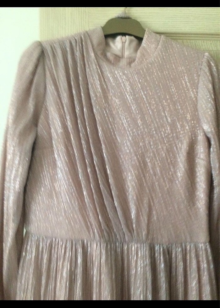 Minel aşk abiye elbise sıfırdır pudra rengi - Görsel 4