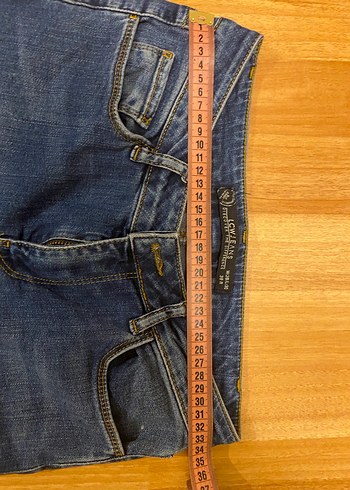 Düğmeli Mavi Kadın Denim Jean - Görsel 2