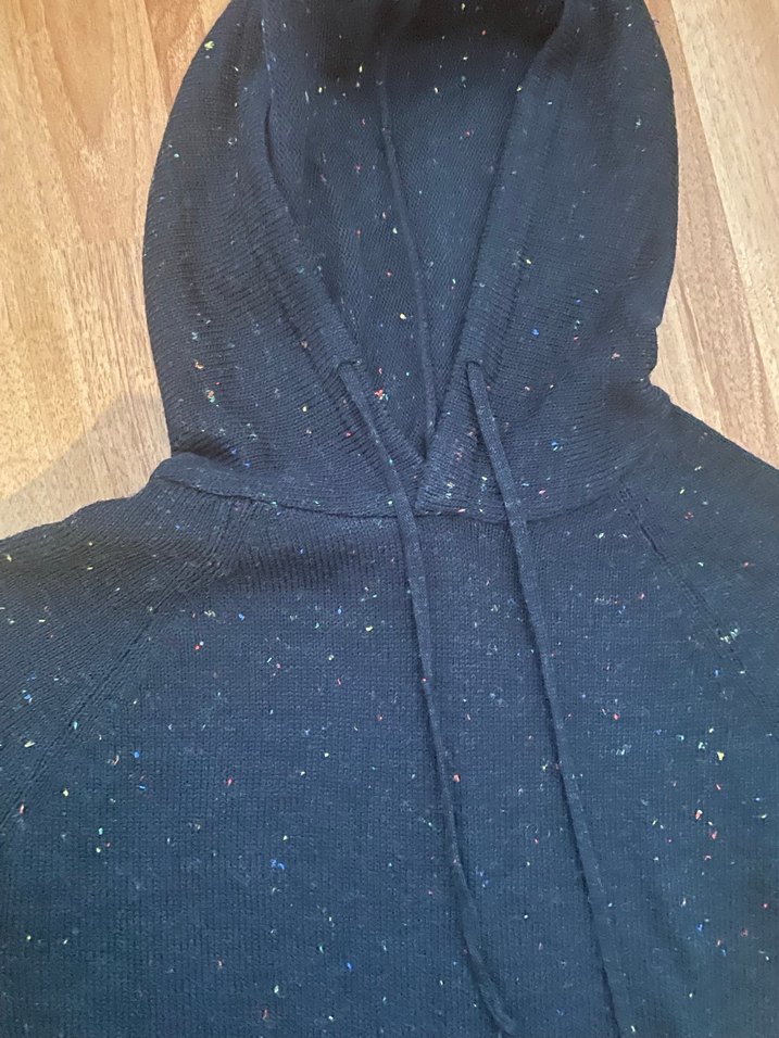 Kapüşonlu lacivert kazak/sweat - Görsel 2