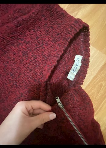 Bordo Kadın Örgü Uzun Kollu Kazak - Görsel 2