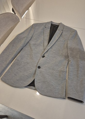 ZARA MAN BASIC Gri Düğmeli Blazer Ceket