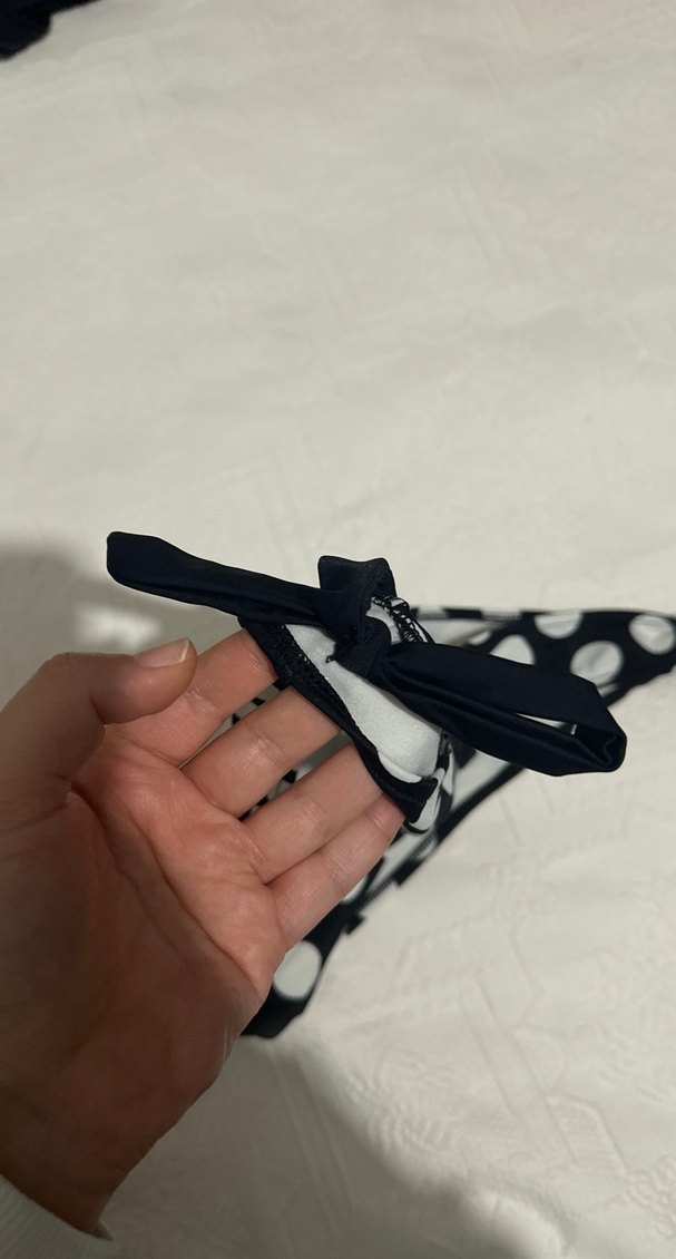 Puantiye Desenli Siyah Bikini Altı - Görsel 3