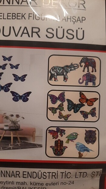Beden Ahşap duvar süsü kelebek