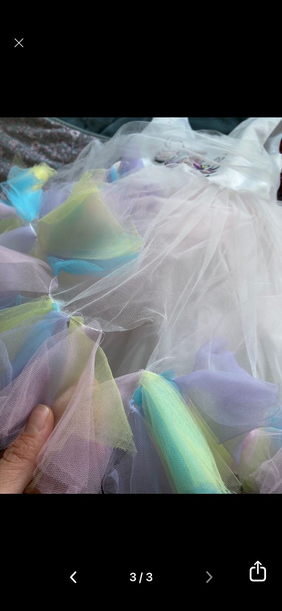 Çok Renkli Kız Çocuk Unicorn Elbise - Görsel 3