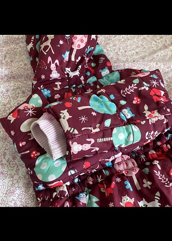 Bordo Baskılı Fermuarlı Bebek mont 2.3 yaş - Görsel 3