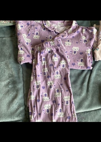 Kız Çocukları İçin Düğmeli Kısa Kollu Pijama Takımı - Görsel 2