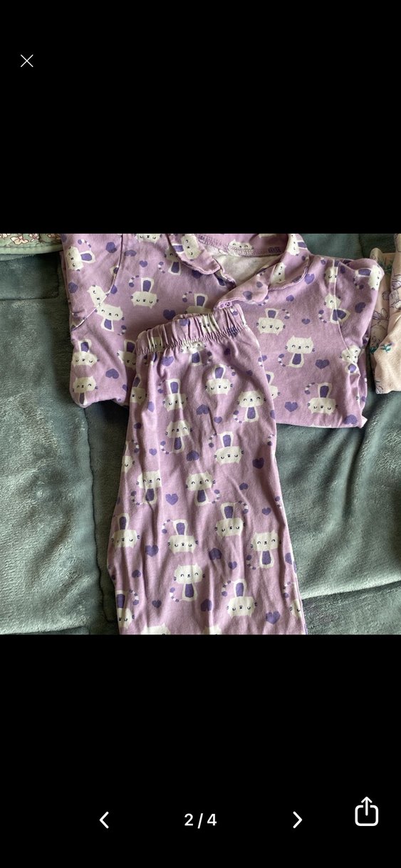 Kız Çocukları İçin Düğmeli Kısa Kollu Pijama Takımı - Görsel 2