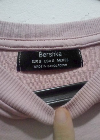 Bershka Pembe Uzun Kollu Midi Sweatshirt