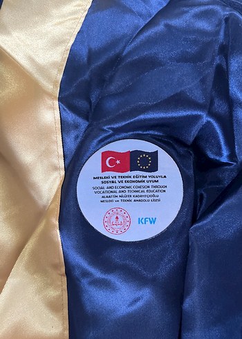 Mavi Uzun Kadın Mezuniyet Elbisesi - Görsel 2