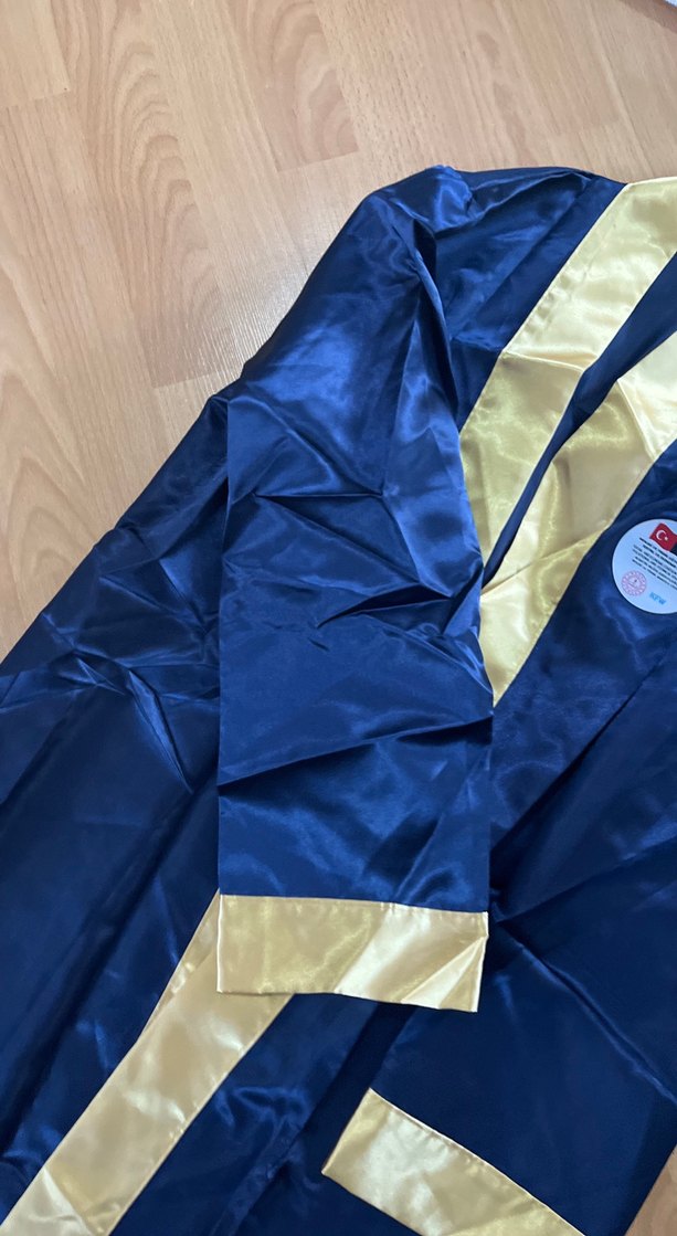 Mavi Uzun Kadın Mezuniyet Elbisesi - Görsel 3