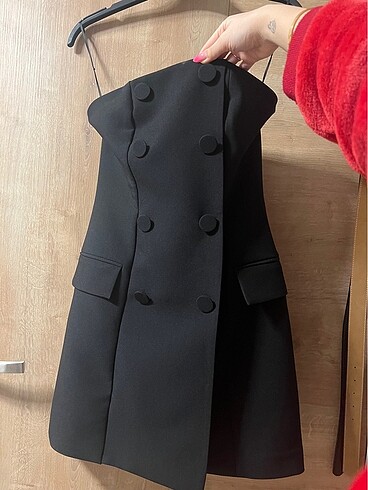 H&M Siyah old money elbisesi