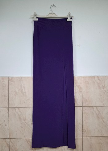 Zara Mor Drapeli Uzun Yırtmaçlı Kadın Etek