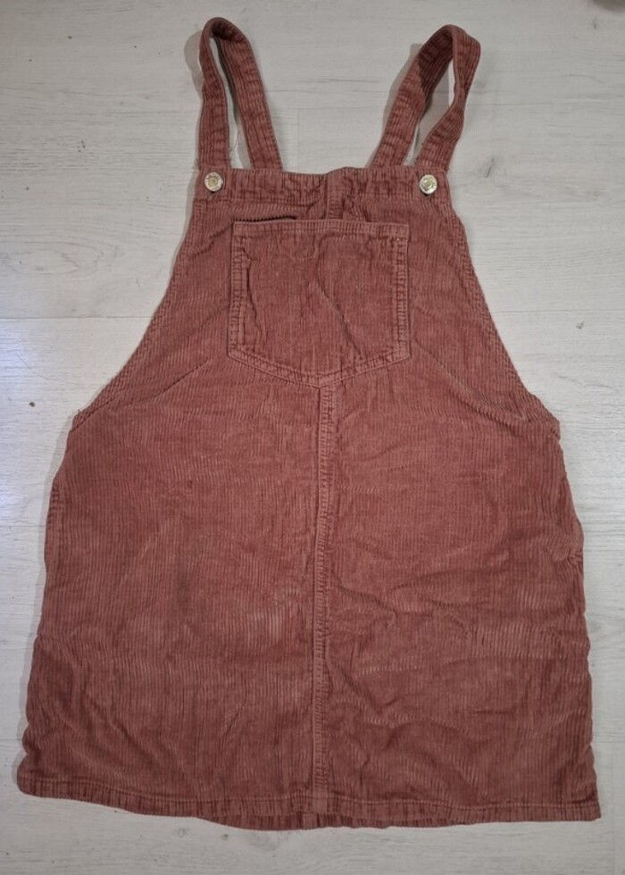 Kadife kiremit bahçıvan etek elbise - Görsel 3