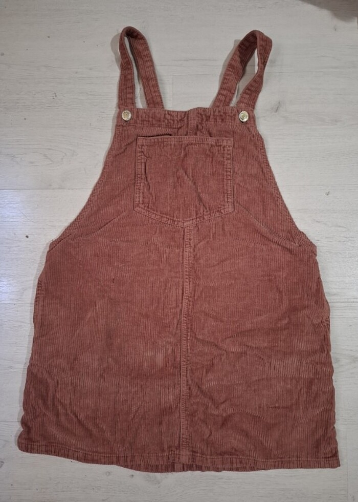 Kadife kiremit bahçıvan etek elbise - Görsel 4