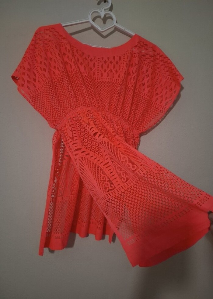 Yanı yırtmaçlı triko kumaş pareo - Görsel 4