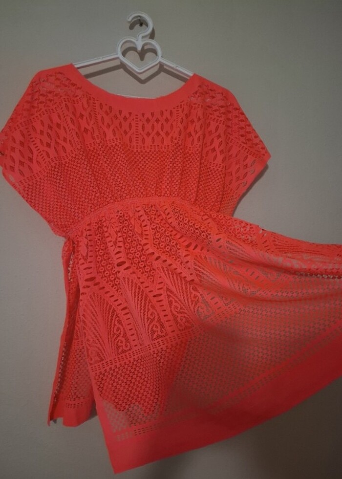 Yanı yırtmaçlı triko kumaş pareo - Görsel 5