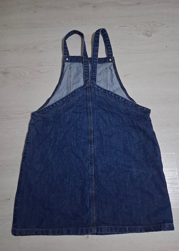 Kadın Lacivert Kot Şort Salopet - Görsel 5