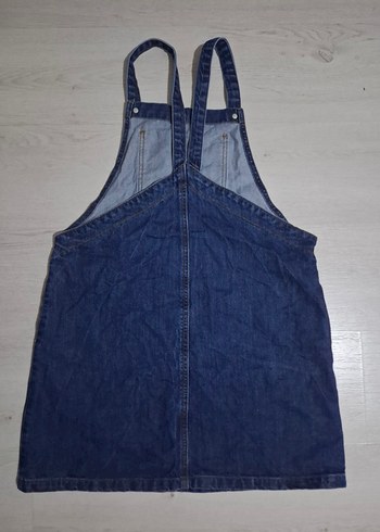 Kadın Lacivert Kot Şort Salopet - Görsel 7