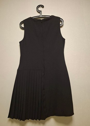 Siyah Pilili Kolsuz Midi Elbise - Görsel 13